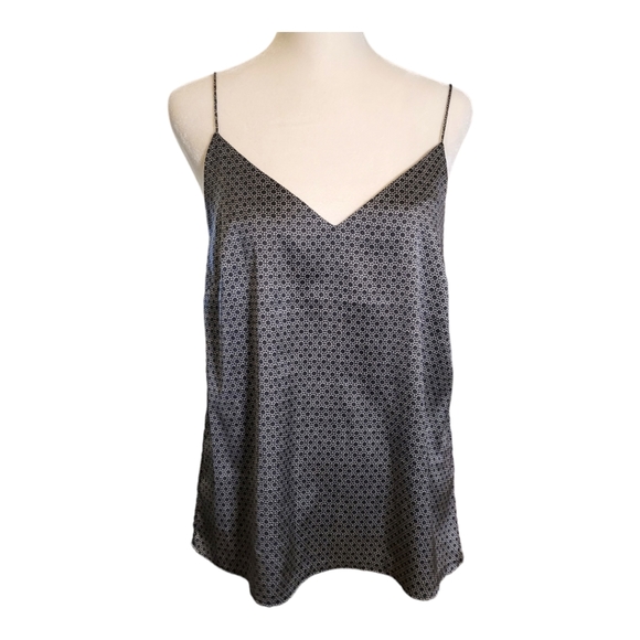 H&M Micro Print Cami Top | Black & White | Camisole | Satin Like | Geometric | 6 - Picture 5 of 14